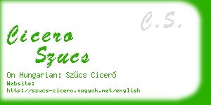 cicero szucs business card
